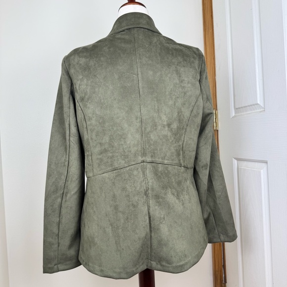 Nanette Lepore Sage Green Blazer with Zipper Pockets - Picture 3 of 5
